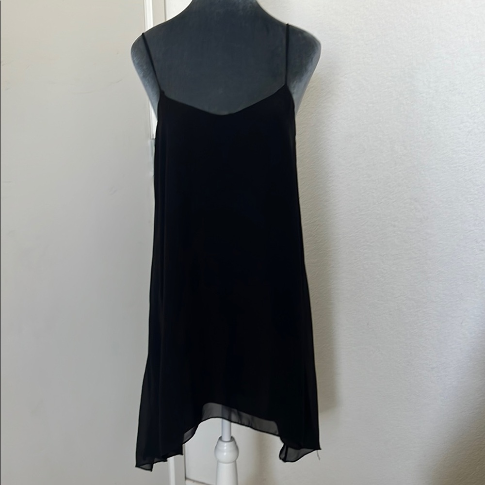 BCBGeneration Black and Asymmetrical Mini Dress, XXS